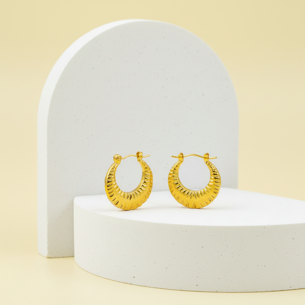 18KT Gold Plated Kitkat Hoops