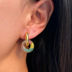 18KT Gold Plated Maria Multicolour Hoop Earrings - Atulya Jewellers