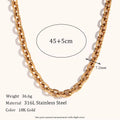 18KT Gold Plated Punky Oval Link Chain 45cm - Atulya Jewellers