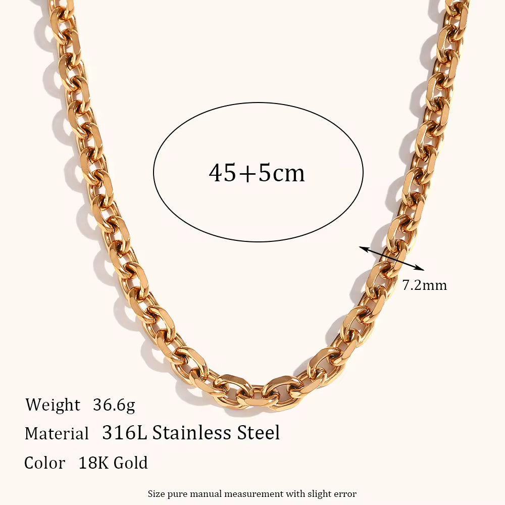 18KT Gold Plated Punky Oval Link Chain