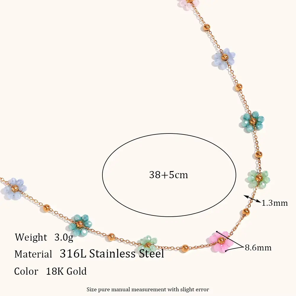 18KT Gold Plated Dainty Bloom Necklace - Atulya Jewellers