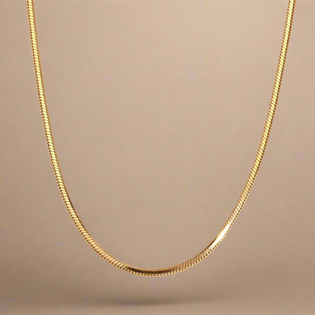 18KT Gold Plated Solid Snake Chain - Atulya Jewellers