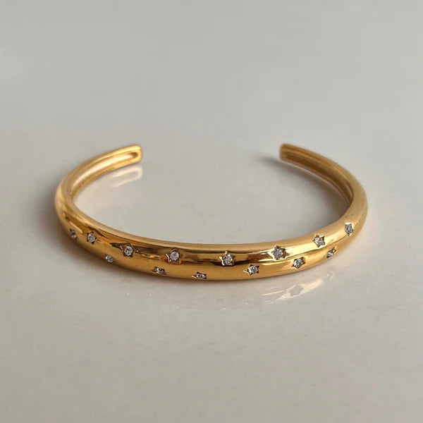 18KT Gold Plated Starburst Cuff Bracelet - Atulya Jewellers