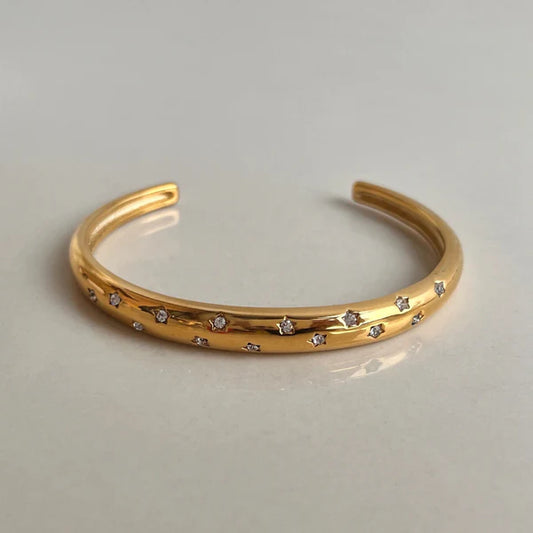 18KT Gold Plated Starburst Cuff Bracelet