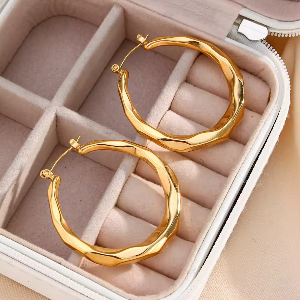 18KT Gold Plated Polly Hoop Earrings - Atulya Jewellers