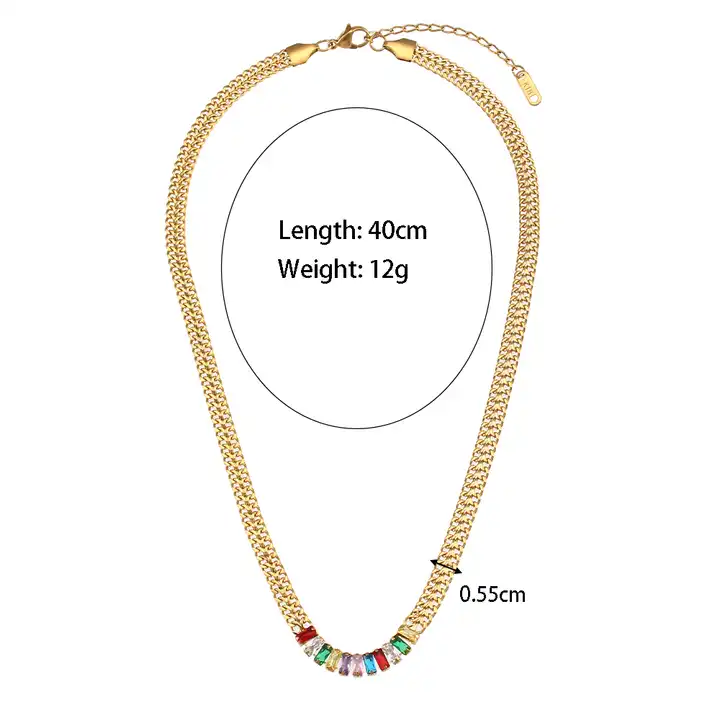 18KT Gold Plated Sheen CZ Necklace Multicolour - Atulya Jewellers
