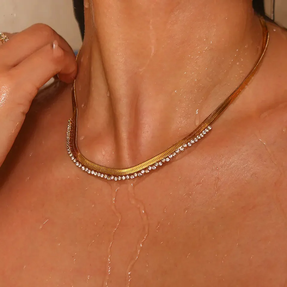18KT Gold Plated Olivia Necklace - Atulya Jewellers