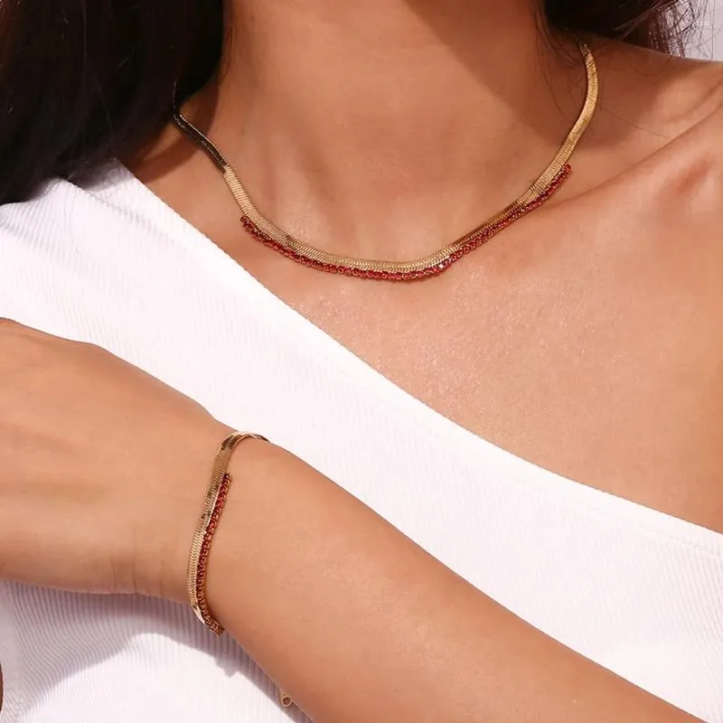 18KT Gold Plated Olivia Necklace - Atulya Jewellers