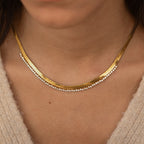 18KT Gold Plated Olivia Necklace White - Atulya Jewellers