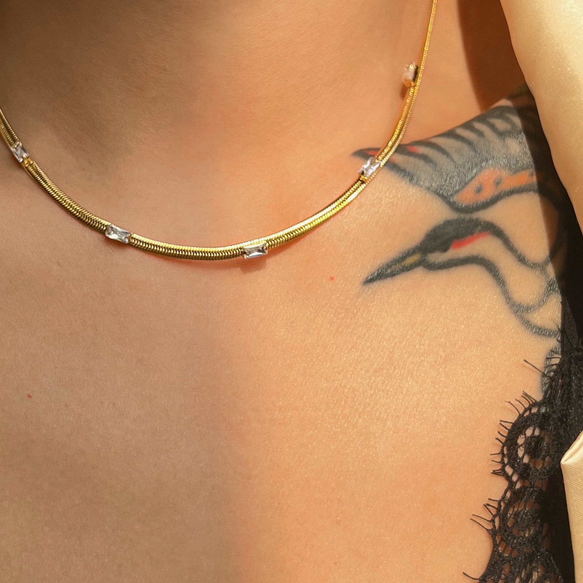 18KT Gold Plated Orlia Silk Necklace - Atulya Jewellers