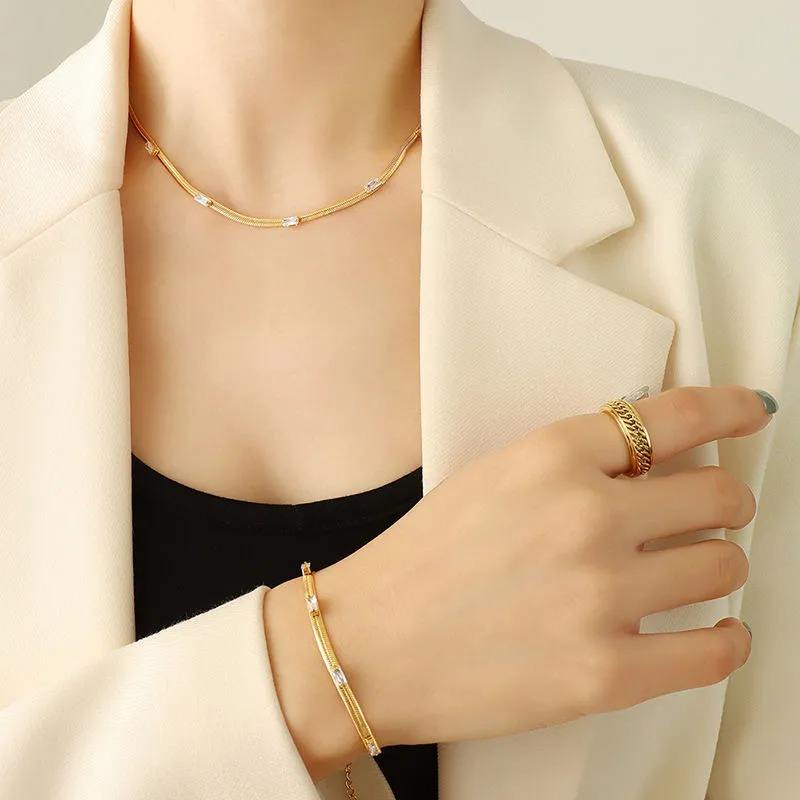 18KT Gold Plated Orlia Silk Necklace - Atulya Jewellers