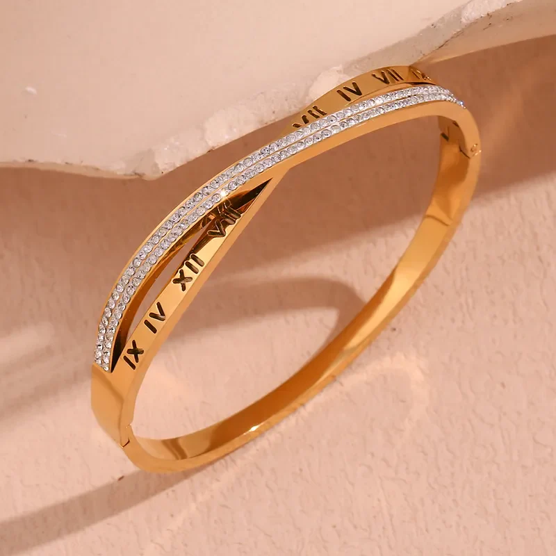 18KT Gold Plated Roman CZ Bracelet - Atulya Jewellers