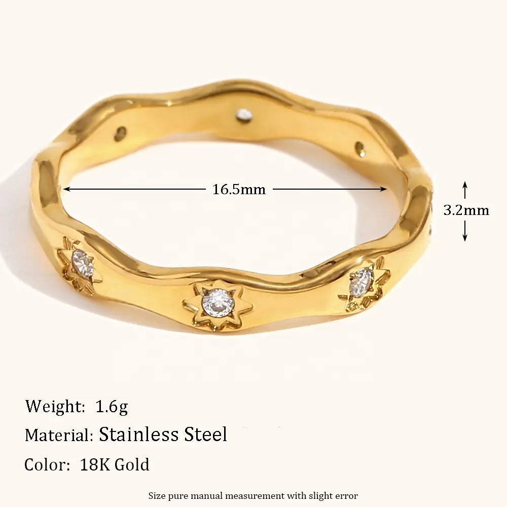 18KT Gold Plated Laura CZ Ring - Atulya Jewellers