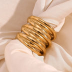 18KT Gold Plated Multilayer Ring - Atulya Jewellers