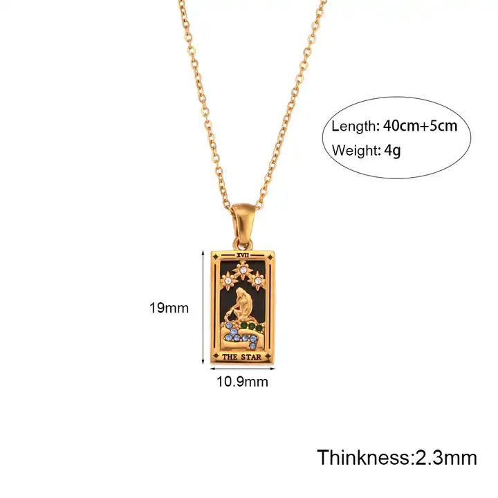 18KT Gold Plated Celestial CZ Necklace - Atulya Jewellers