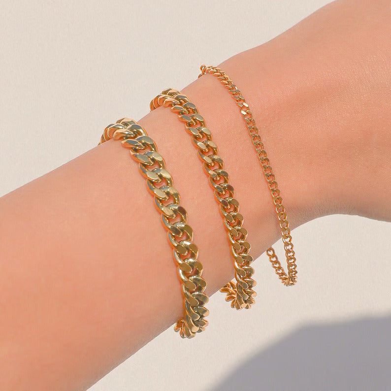 18KT Gold Plated Cuban Chain Bracelet - Atulya Jewellers