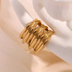 18KT Gold Plated Multilayer Ring - Atulya Jewellers