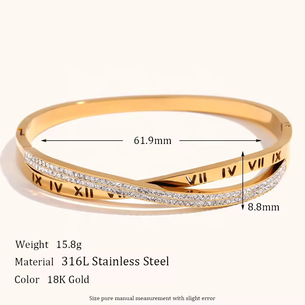 18KT Gold Plated Roman CZ Bracelet - Atulya Jewellers