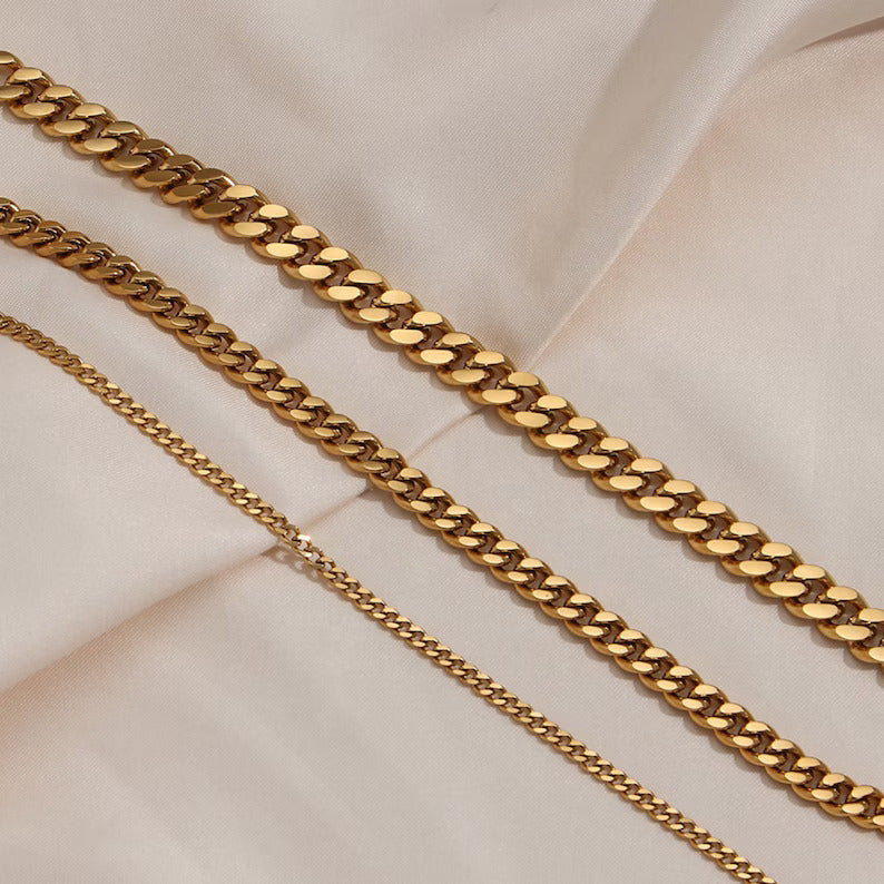 18KT Gold Plated Cuban Chain Bracelet - Atulya Jewellers