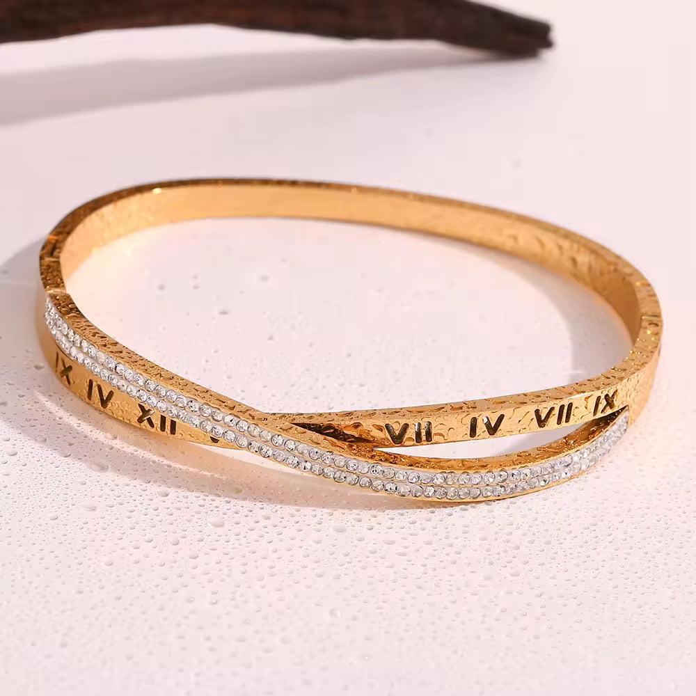 18KT Gold Plated Roman CZ Bracelet - Atulya Jewellers