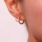 18KT Gold Plated Nora 2 in 1 CZ Huggies - Atulya Jewellers