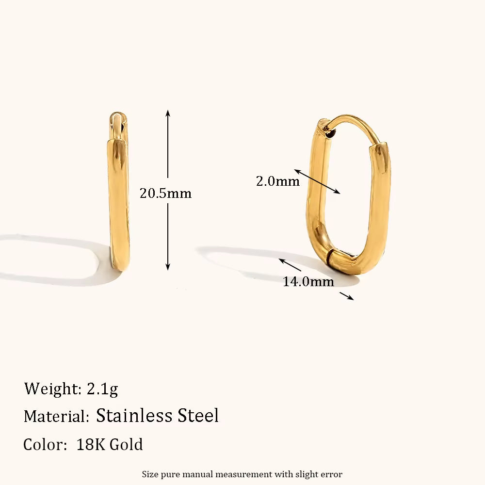 18KT Gold Plated Classic Oval Earrings 14mm - Atulya Jewellers