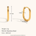 18KT Gold Plated Classic Oval Earrings 10mm - Atulya Jewellers