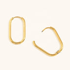 18KT Gold Plated Classic Oval Earrings - Atulya Jewellers