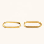 18KT Gold Plated Classic Oval Earrings - Atulya Jewellers