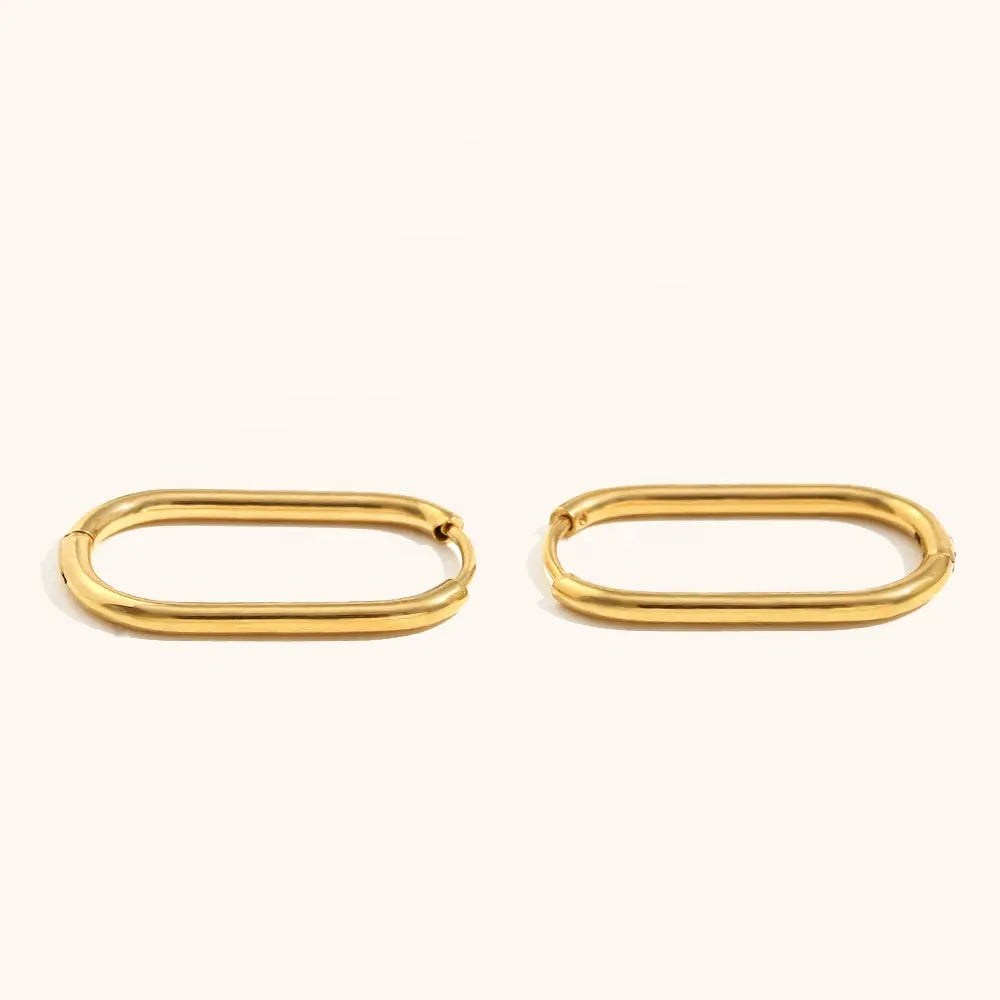 18KT Gold Plated Classic Oval Earrings