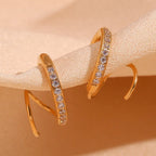 18KT Gold Plated Nora 2 in 1 CZ Huggies - Atulya Jewellers