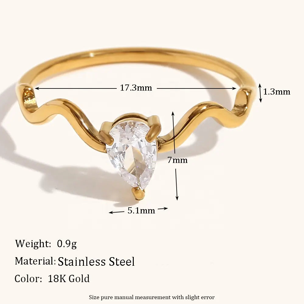 18KT Gold Plated Rhea CZ Ring - Atulya Jewellers