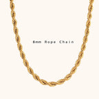 18KT Gold Plated Rope Chain 8mm 45cm - Atulya Jewellers