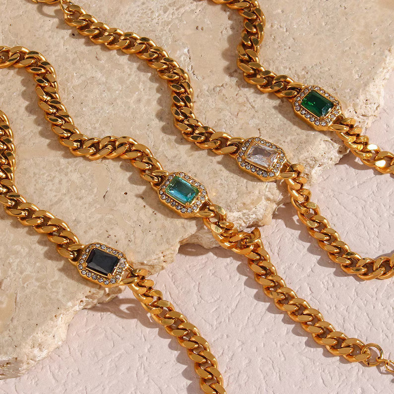 18KT Gold Plated Janet CZ Bracelet - Atulya Jewellers