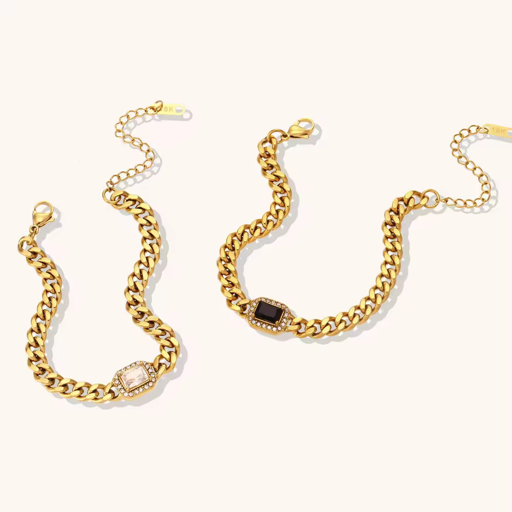18KT Gold Plated Janet CZ Bracelet - Atulya Jewellers