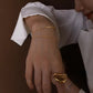 18KT Gold Plated Layered Silk Bracelet