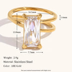 18KT Gold Plated Selena CZ Ring - Atulya Jewellers