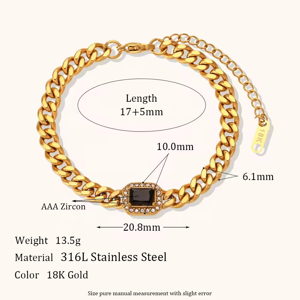 18KT Gold Plated Janet CZ Bracelet - Atulya Jewellers