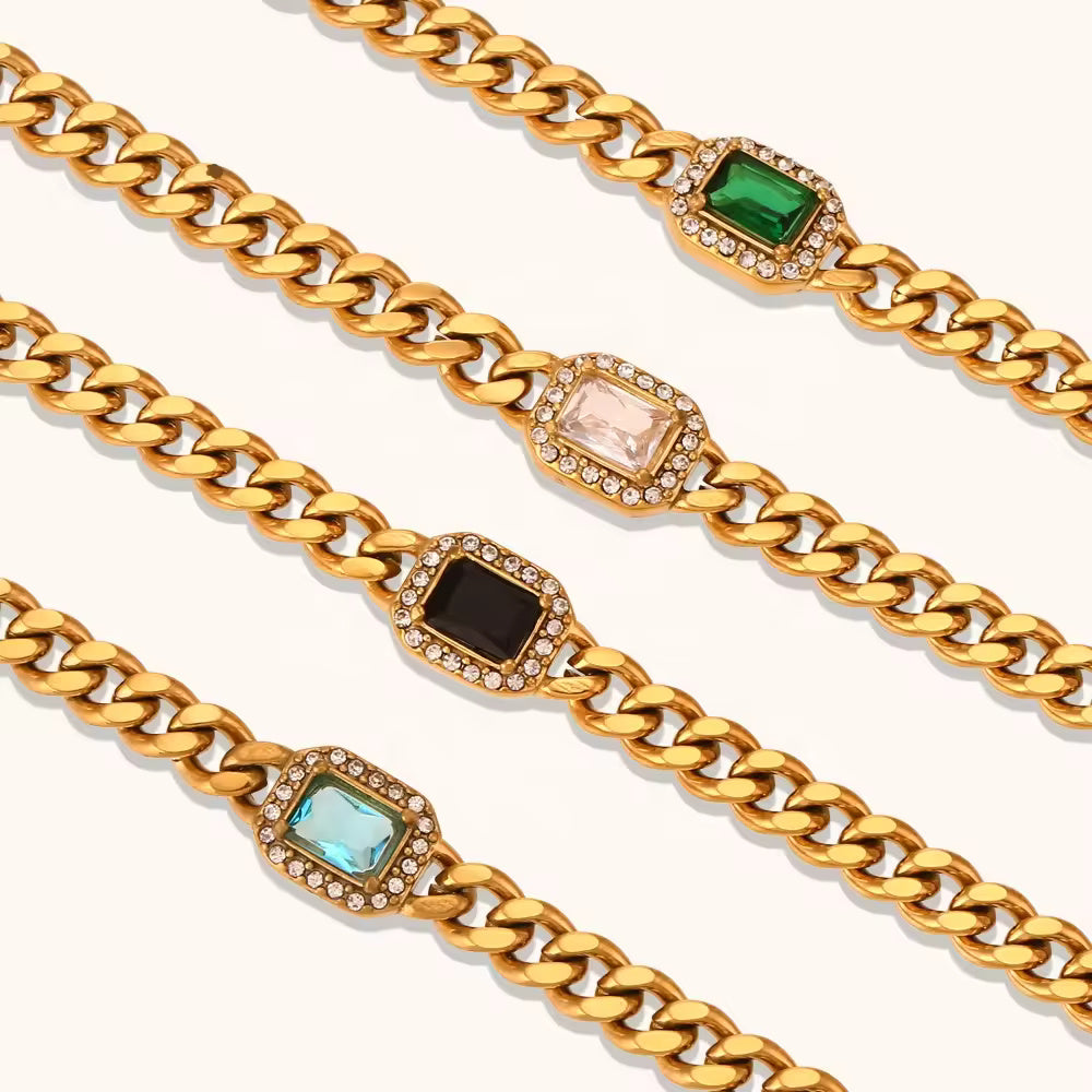 18KT Gold Plated Janet CZ Bracelet - Atulya Jewellers