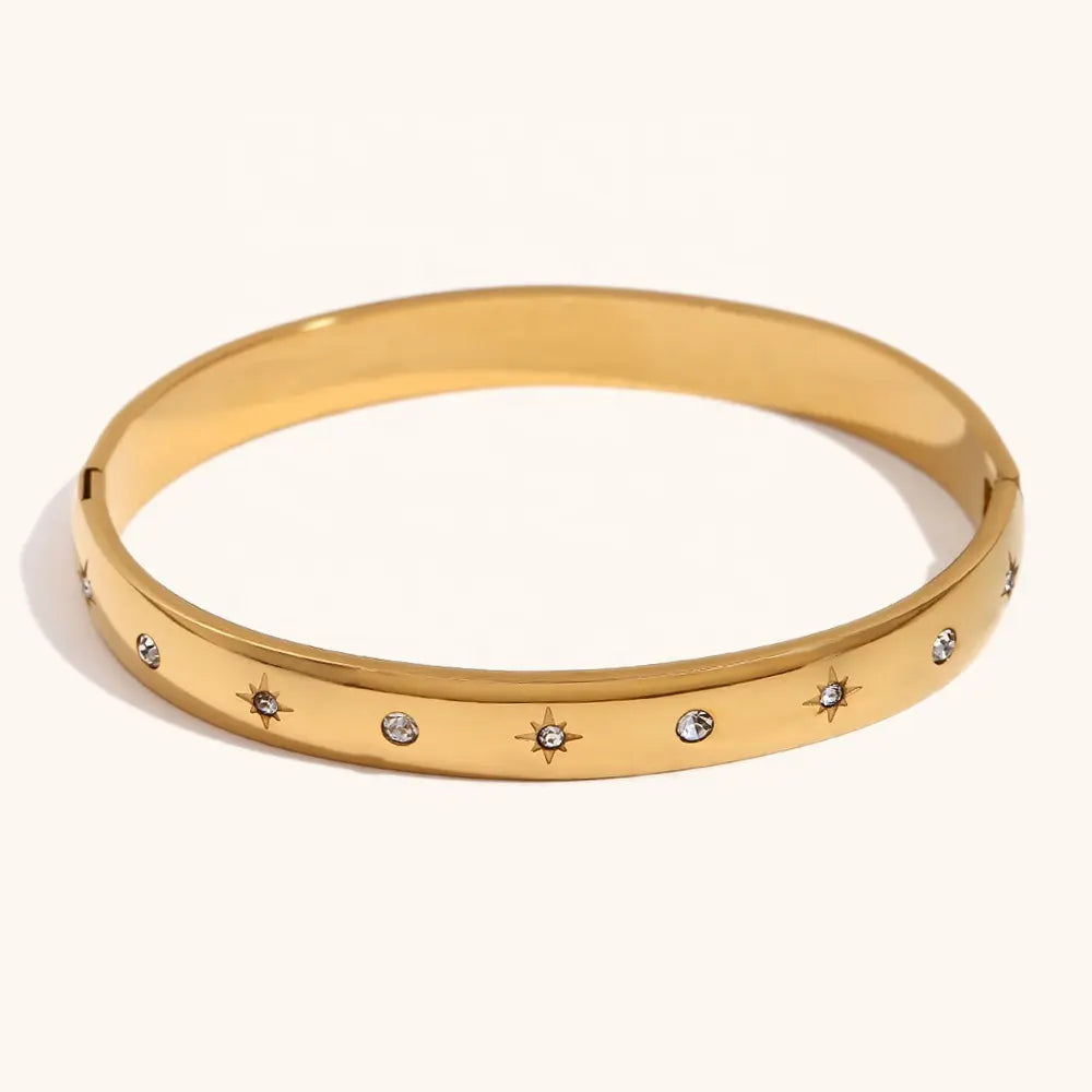 18KT Gold Plated Seren Star Bangle - Atulya Jewellers
