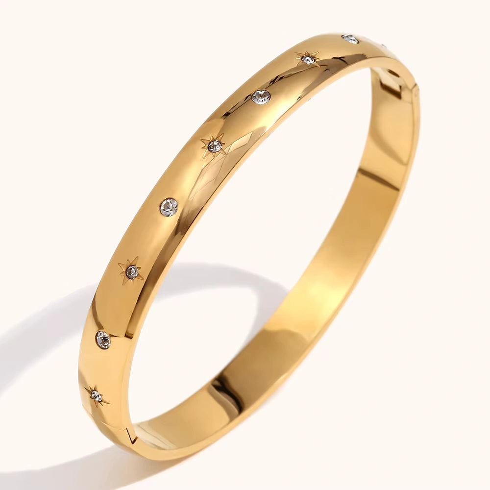 18KT Gold Plated Seren Star Bangle - Atulya Jewellers