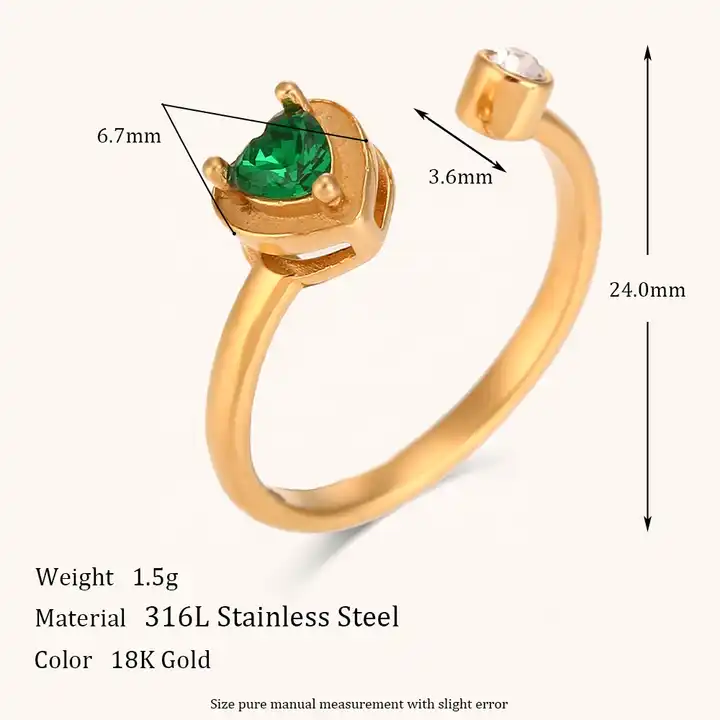 18KT Gold Plated Sweetheart Ring (Re-sizeable)