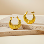 18KT Gold Plated Swirl Hoops