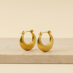 18KT Gold Plated Swirl Hoops