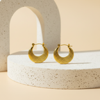 18KT Gold Plated Swirl Hoops