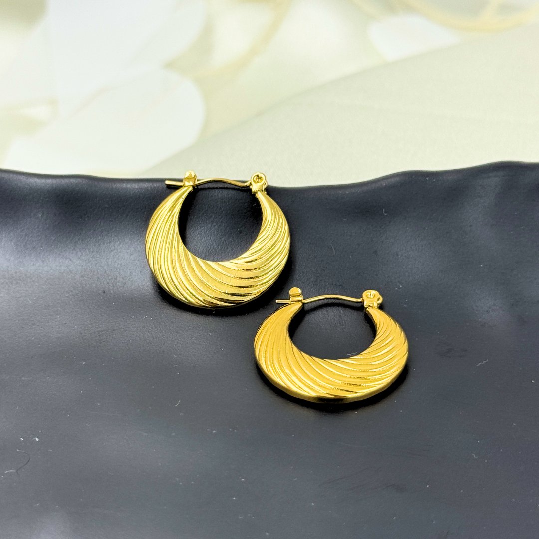 18KT Gold Plated Swirl Hoops
