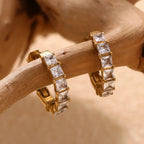 18KT Gold Plated Emma CZ Huggies - Atulya Jewellers
