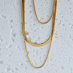 18KT Gold Plated Tri Layered Silk Chain - Atulya Jewellers