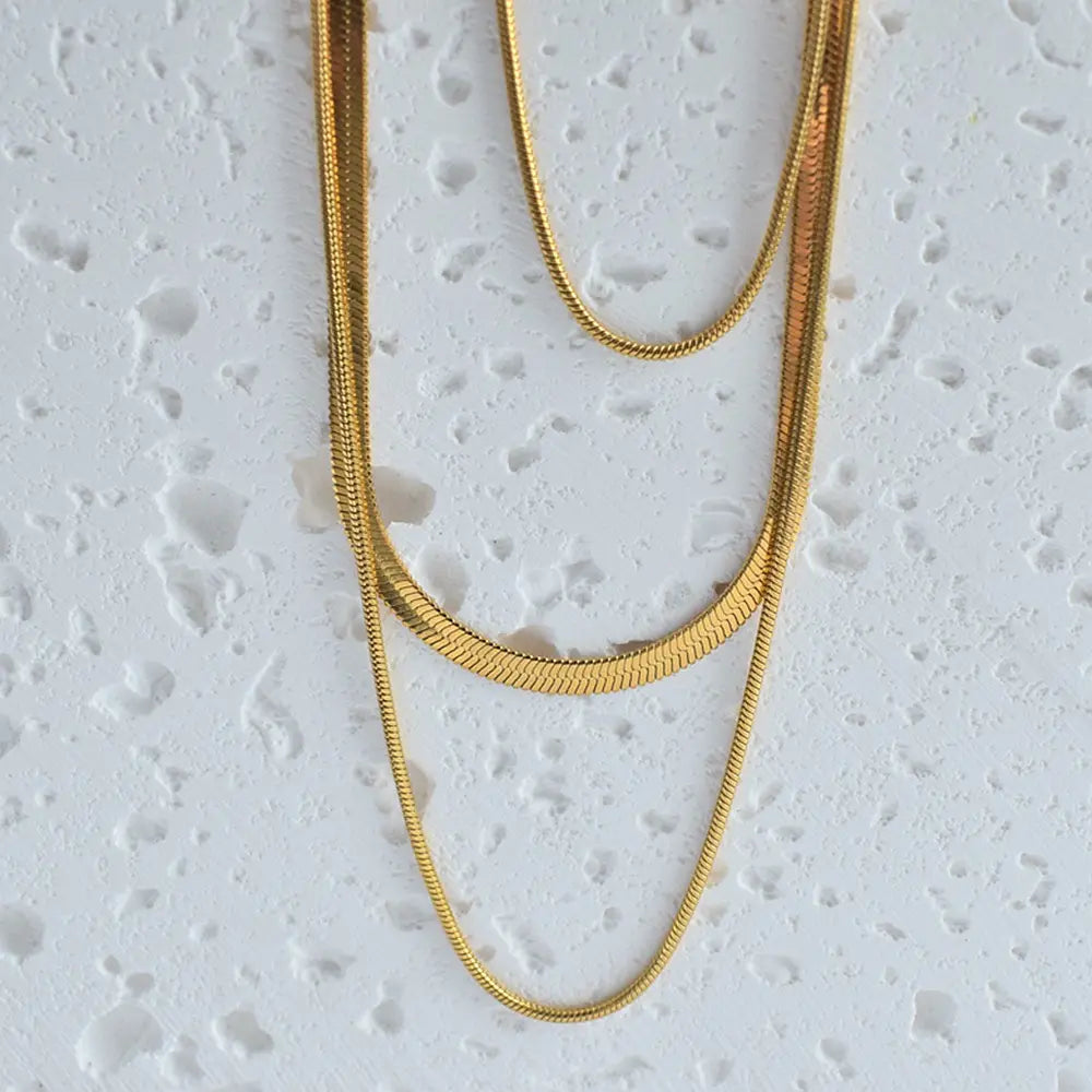 18KT Gold Plated Tri Layered Silk Chain - Atulya Jewellers