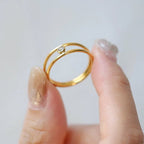 18KT Gold Plated Eleanor CZ Ring - Atulya Jewellers